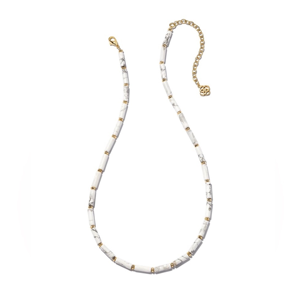 Kendra Scott Ember Gold Strand Necklace in White Howlite